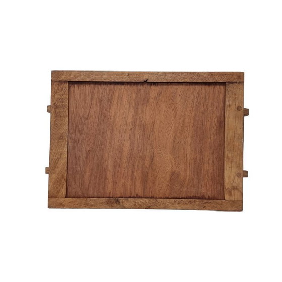 Image 1 of Frans Art Deco eiken dienblad met spiegel, jaren 30