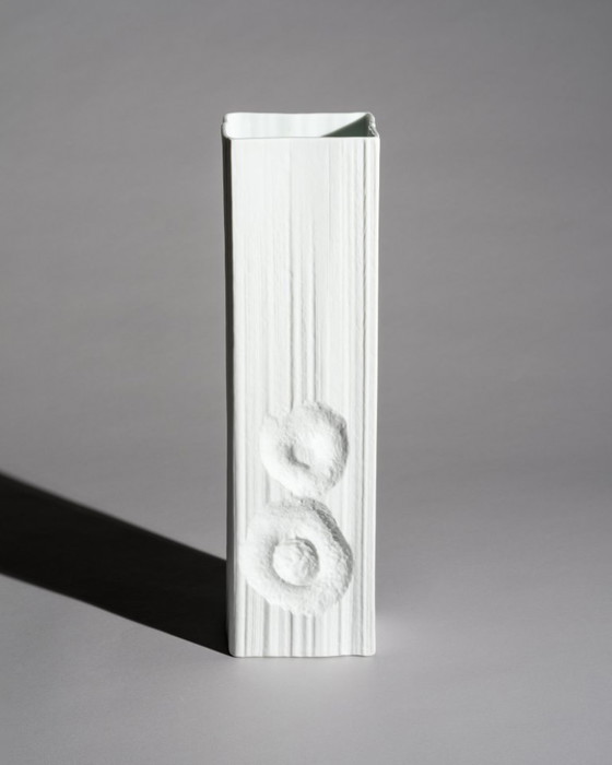 Image 1 of XL Rosenthal Studio-Line “Op Art” Floor Vase Martin Freyer H 43 cm Op-Art Relief