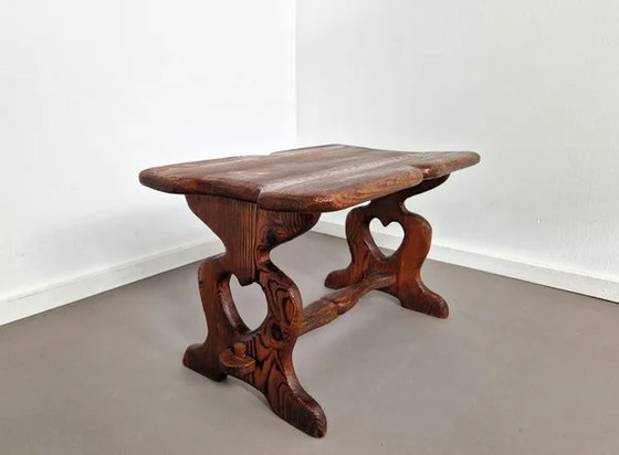 Vintage 'Heart' Side Table | 1960s, Wood, Brown (photo 12 of 12)