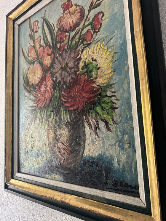 Image 1 of Farbiges Stilllebengemälde 20. Jahrhundert Rahmen E.Bouche