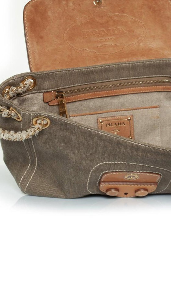 Image 1 of Borsa a tracolla Prada in denim verde
