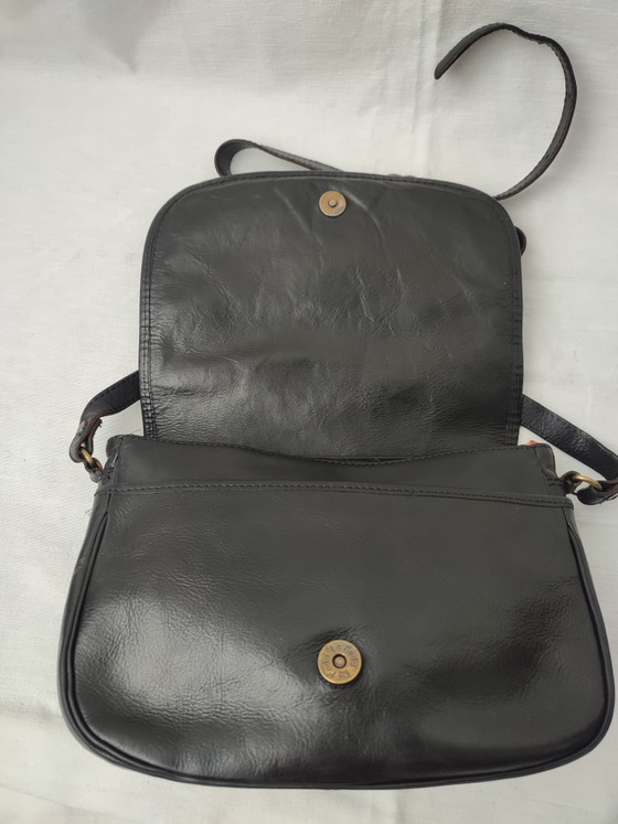 La Moda Shoulder Bag Black Leather Made In Italy Timeless Beautiful (photo 9 of 15)