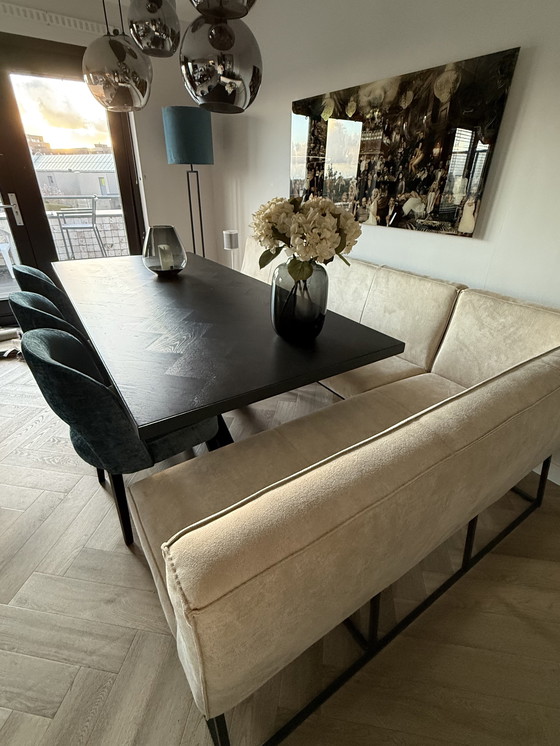 Image 1 of Complete eetkamerset (bank, 3 stoelen, tafel)