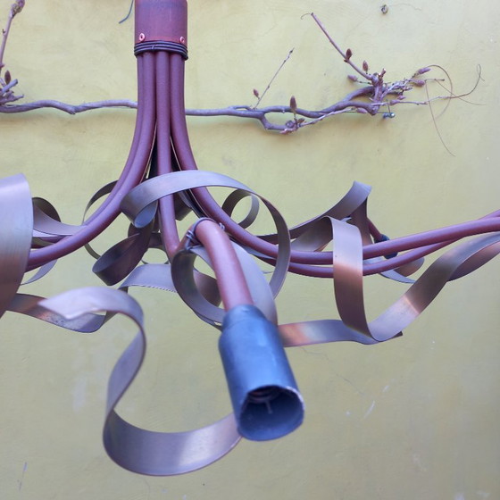 Image 1 of Lámpara de techo grande y 2 apliques de pared 'Folded Ribbon' de Jacco Maris.