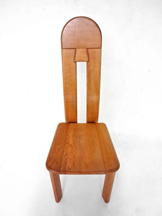 6 x De Puydt Rapsodie roble Brutalista silla de comedor de los años 70. – Sillas de comedor (photo 7 of 17)