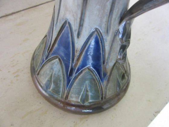 Ceramic Candlestick Candle Holder Jules Jacquemart Gres De La Roche MCM (photo 8 of 9)