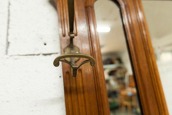 Image 1 of Vestiaire Napoléon III en noyer fin 19e, 3 miroirs, marbre