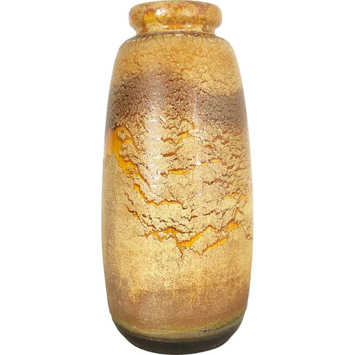 Vase de sol vintage en poterie de lave grasse par Scheurich, Allemagne 1970