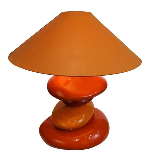 Lámpara de mesa, cerámica vidriada, after Chatain, estilo contemporáneo, 80’s – Francia