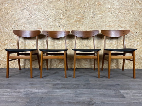 Image 1 of 4 sedie in teak anni '60 e '70, sedia da pranzo Farstrup Denmark Design