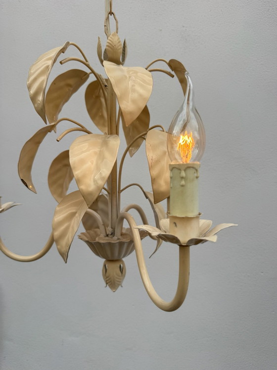 Lampadario stile fiorentino anni '70 con foglie di tabacco – Metallo (photo 5 of 14)