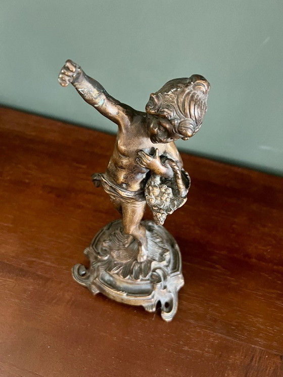 Image 1 of Rarität! Jugendstil Bronze von Farbel -die Cueilette (Laube)  1900-1920 signiert und Stempel der Gießerei