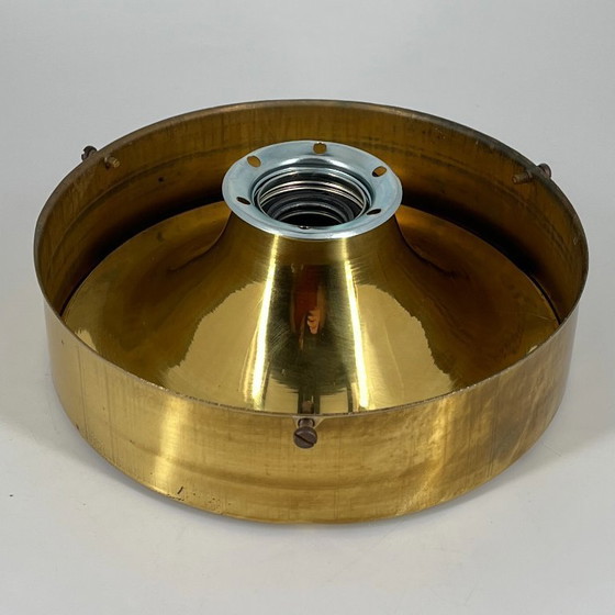 Image 1 of Vintage wand- en plafondlamp in Space Age-stijl met amberkleurig glas, circa jaren 70.