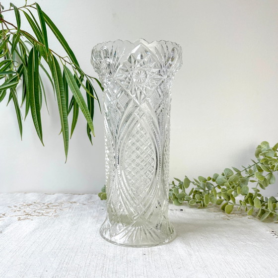 Vintage glass vase with geometric pattern – Geometrisch (photo 2 of 13)