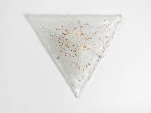 Post Modern Murano glass triangle ceiling lamp by Sylcom, Italy, 1985