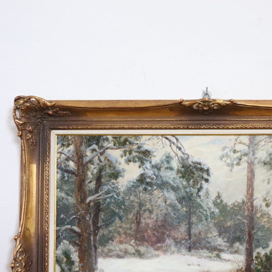 Image 1 of Pheasants in the Snow, Oil Painting on Board, Signed Wilhelm Buddenberg
