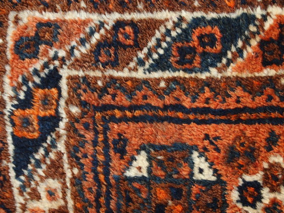 Image 1 of Handmade antique collectible Persian Shiraz bagface 2.6' x 2.8' (81cm x 85cm) 1900s - 1C397