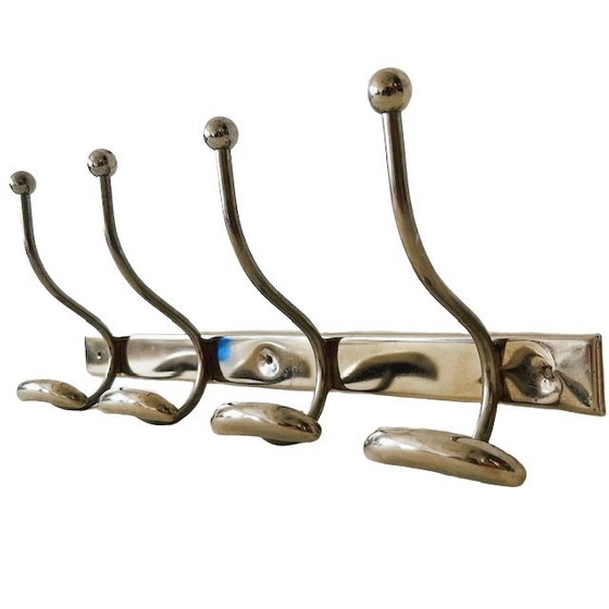 Image 1 of Porte-manteau vintage français style art déco chromé années 1960