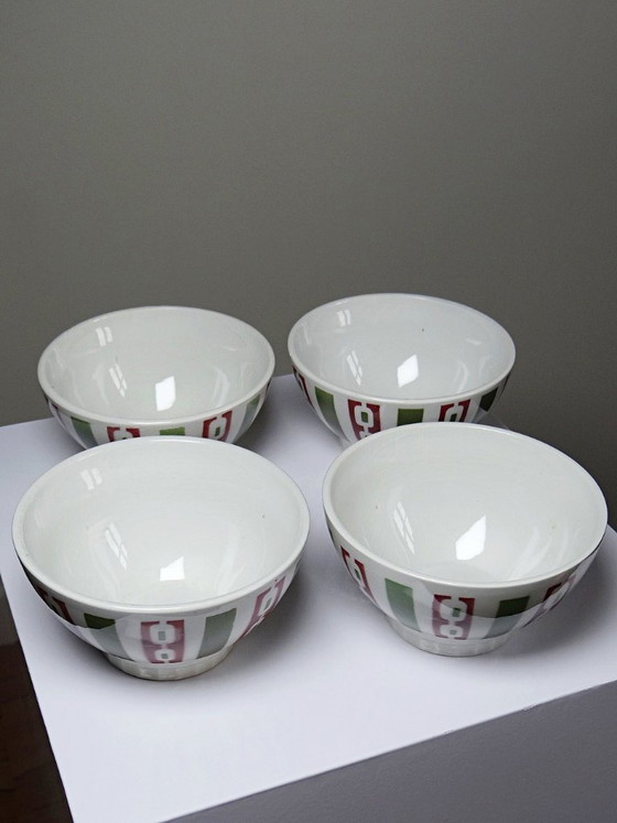 Image 1 of 4 caffettiere in terracotta di Badonviller con decorazioni Art Déco, vintage anni '40-'50