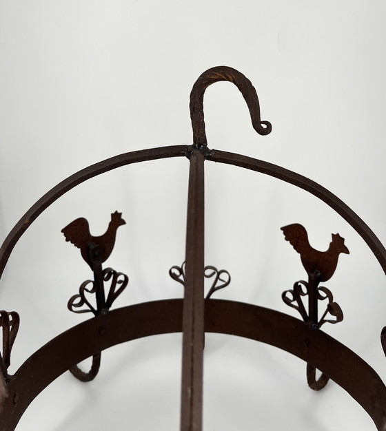 Image 1 of Spekkrans / kruidenhanger / kruidenkroon van smeedijzer - landhuisstijl
