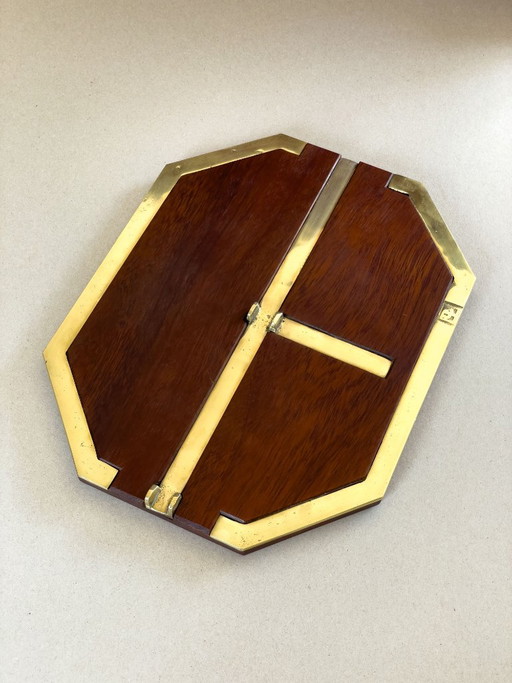 Vintage David Marshall Cheese Board – Solid Wood & Brass