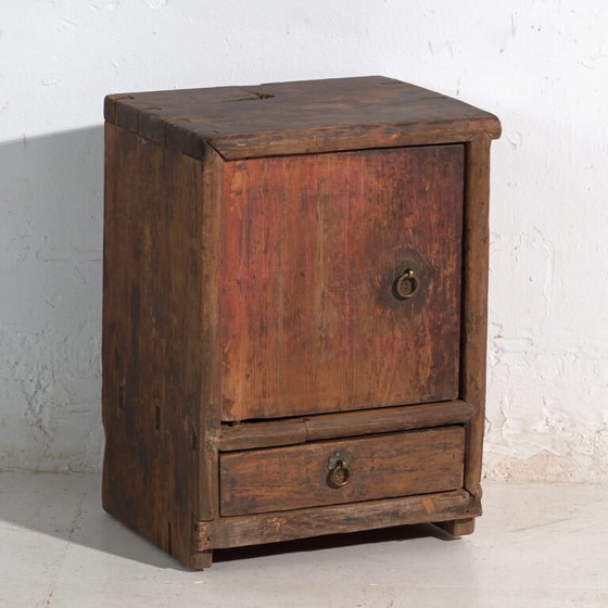 Antique Chinese auxiliary cabinet in painted wood – China, circa 1900 – Storage cabinet, Brass (photo 20 of 40)