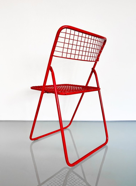 Chaise vintage IKEA rouge Niels Gammelgaard Ted Net des années 80 – Chaises pliantes, Metal (photo 3 of 10)