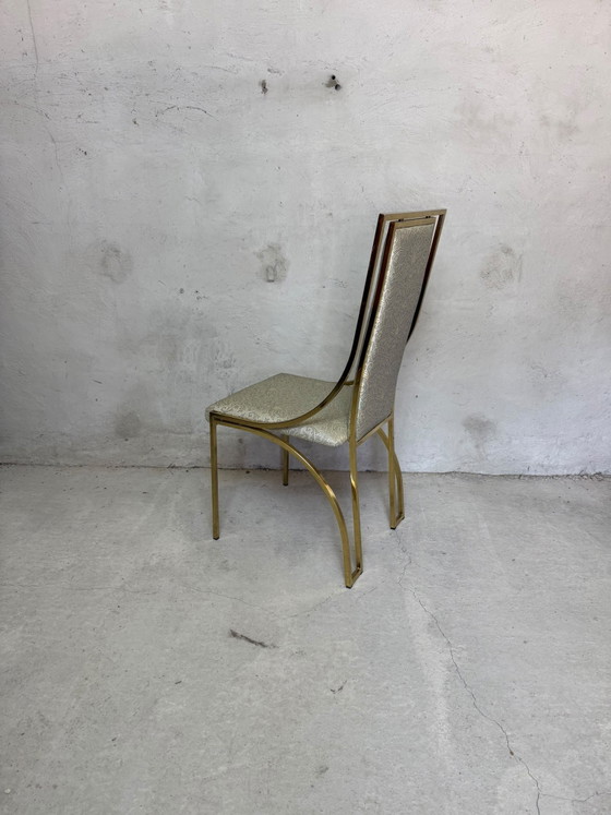 Beautiful Set of 6 Vintage Hollywood Regency Dining chairs – Belgochrom – Textile (photo 6 of 14)