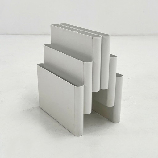Porte-revues blanc de Giotto Stoppino pour Kartell, années 1970