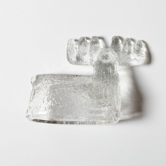 Image 1 of Vintage Pressed Glass Deer Figurine: Pavel Panek Design, Czech Bohemia