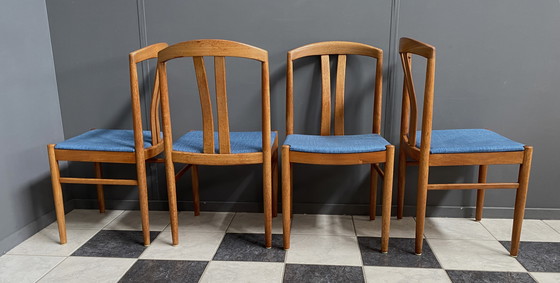 Image 1 of 4X chaises de salle à manger en chêne Ekstrom pour Johansson & Soner Suède 1960S