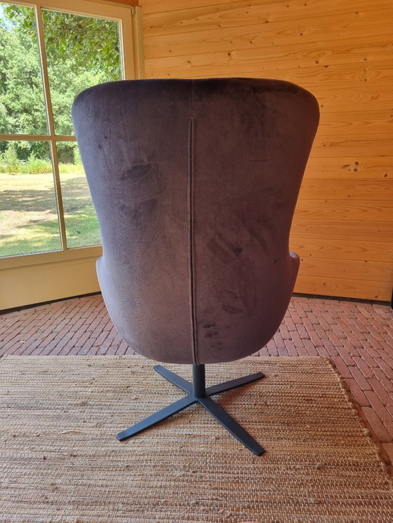 Image 1 of Sillón Peggy giratorio, suave tejido desenfundable Antracita