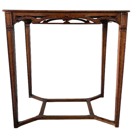 Image 1 of Mesa auxiliar antigua Art Nouveau de madera curvada, década de 1890
