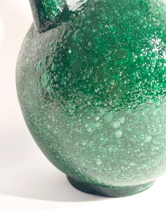 Green Murano Glass Vase with Pulegoso Technique, 1970s (photo 8 of 12)