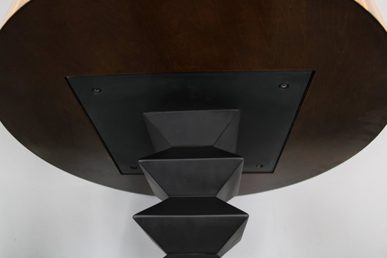 Image 1 of 980s Czechoslovakian Cubist Style Side Table, Veneer and Solid Wood