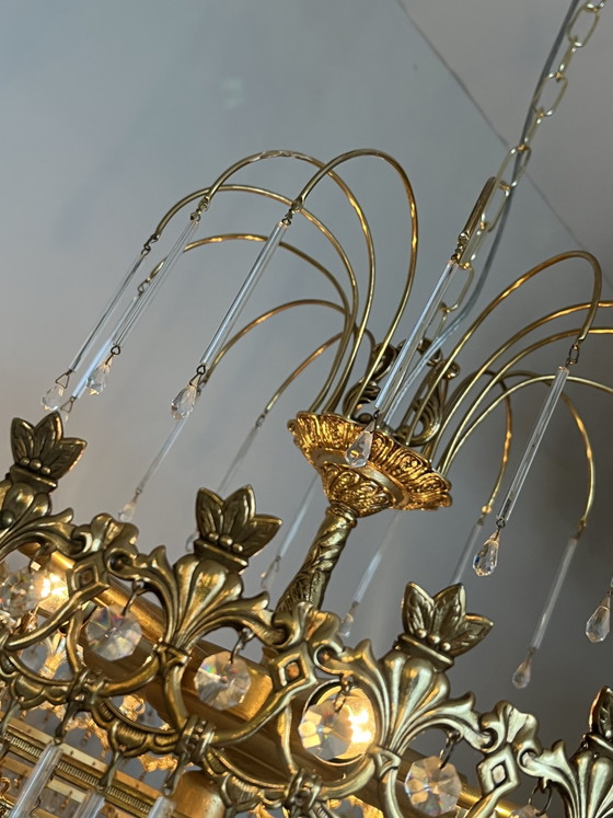 Image 1 of 1920s / Art Nouveau style Vintage crystal chandelier