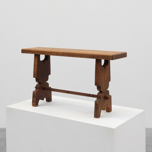 Rustic French solid Oak Bench, France, circa 1900