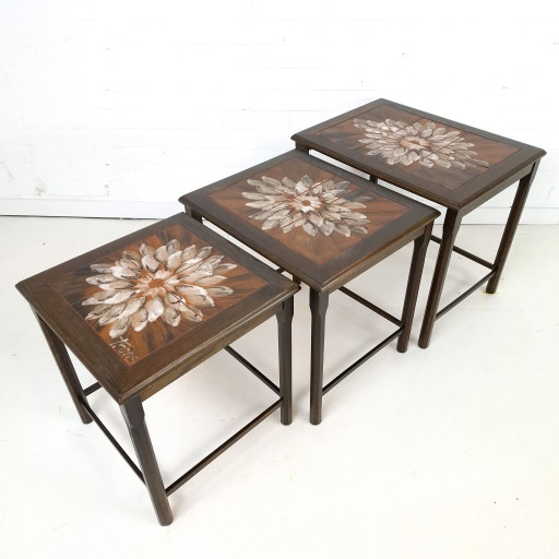 Mimiset vintage design danois bois avec carreau sunburst