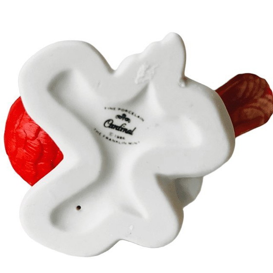 Image 1 of Vintage Franklin Mint Birds and Blossoms bunte Vogelfigur Kardinal Porzellan 1986