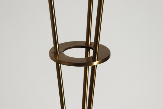 Image 1 of Tafellamp van geborsteld messing en glas, Duitsland, jaren 1970