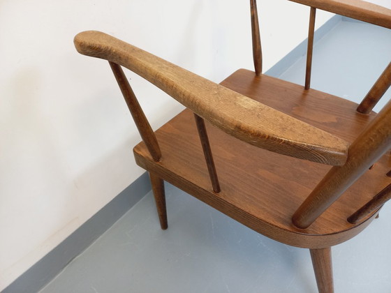 Image 1 of Poltrona vintage in legno Baumann, modello Fan, degli anni '60.
