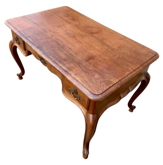 Image 1 of Platte bureau in Louis XV-stijl met 3 lades