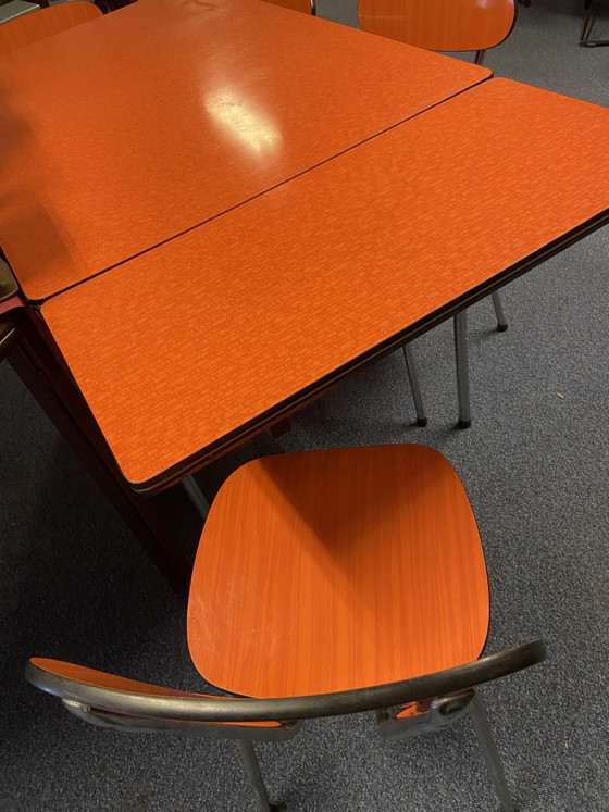 Formica Tisch mit 4 Stühlen 70er Jahre – Esstische, Other, Chrome (photo 2 of 7)