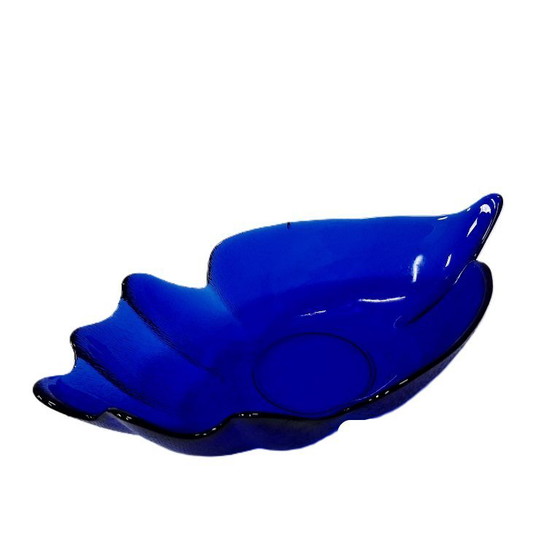 Image 1 of Ciotola per caramelle vintage in vetro cobalto