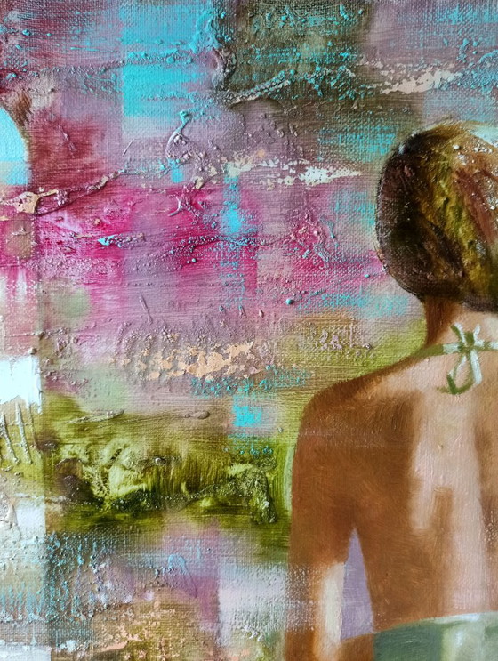 Original Oil Painting Abstract Figurative Girl Memories – Paintings & Drawings, Canvas (photo 12 of 13)