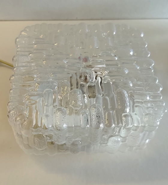 Plafonnier ou applique en verre moulé - design 70's, Transparent (photo 8 sur 10)