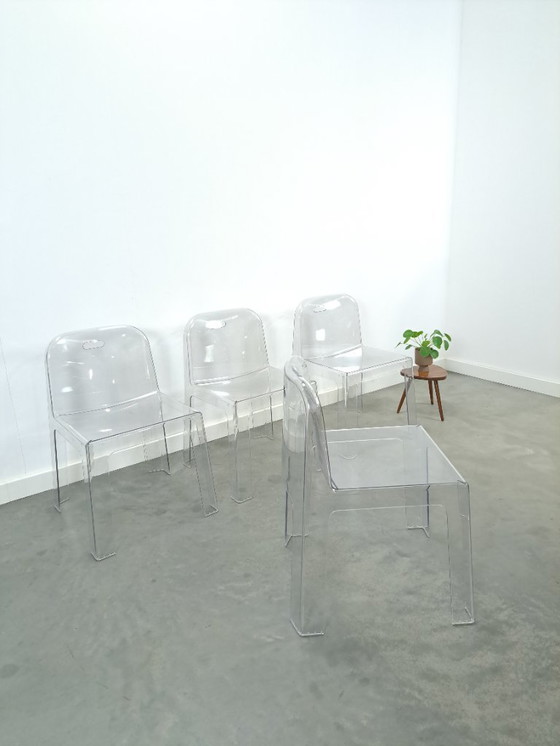 Image 1 of Design plexiglas stapelbare stoelen Trono by Sottsass Associati 2005 Segis Italy