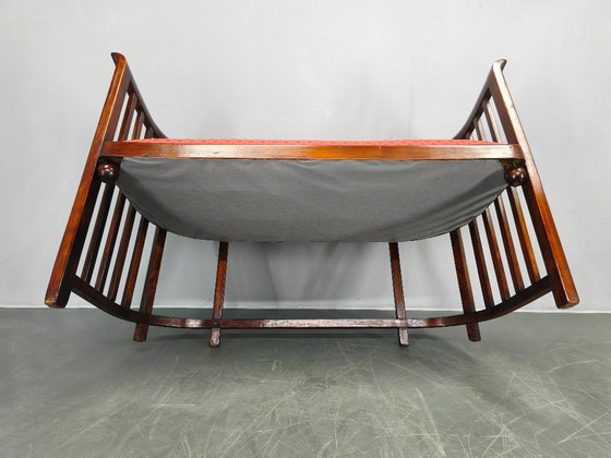 Image 1 of Josef Hoffmann Art Deco beukenhouten sofa, Weense Secession, jaren 1920