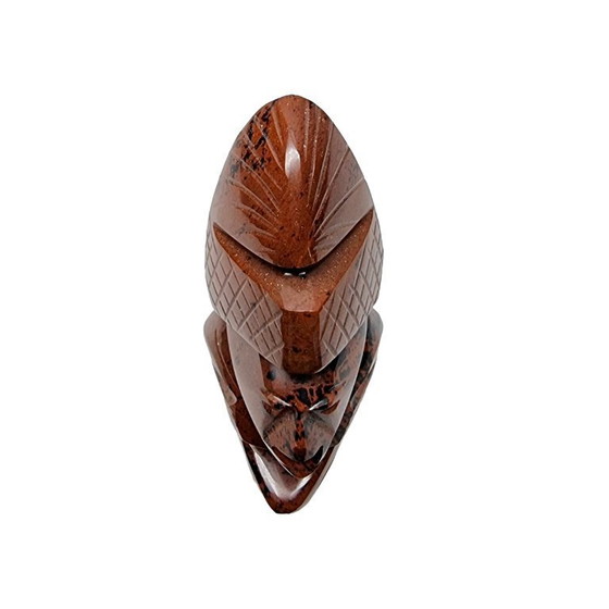 Image 1 of Vintage Azteek mahonie obsidiaan beeld