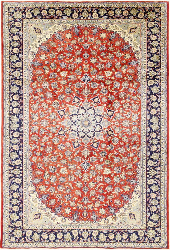 Image 1 of Original Perserteppich Keschan,Kashan Rot 365x 247 cm Top Zustand Klassik Alt